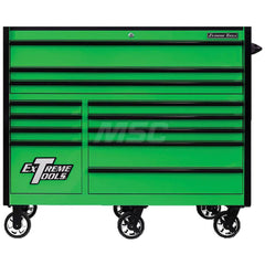 Tool Roller Cabinet: 12 Drawers Green & Black