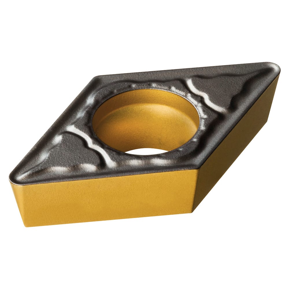 Turning Insert:  DPMT 11 T3 04-PM 4415, TiCN, Al2O3 & TiN Finish,  Neutral,  0.0156″ Corner Radius,  N/A Series  DPMT-PM