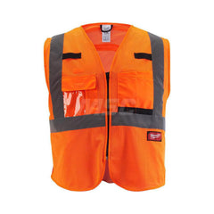 High Visibility Vest: 4X & 5X-Large Orange, Zipper Closure