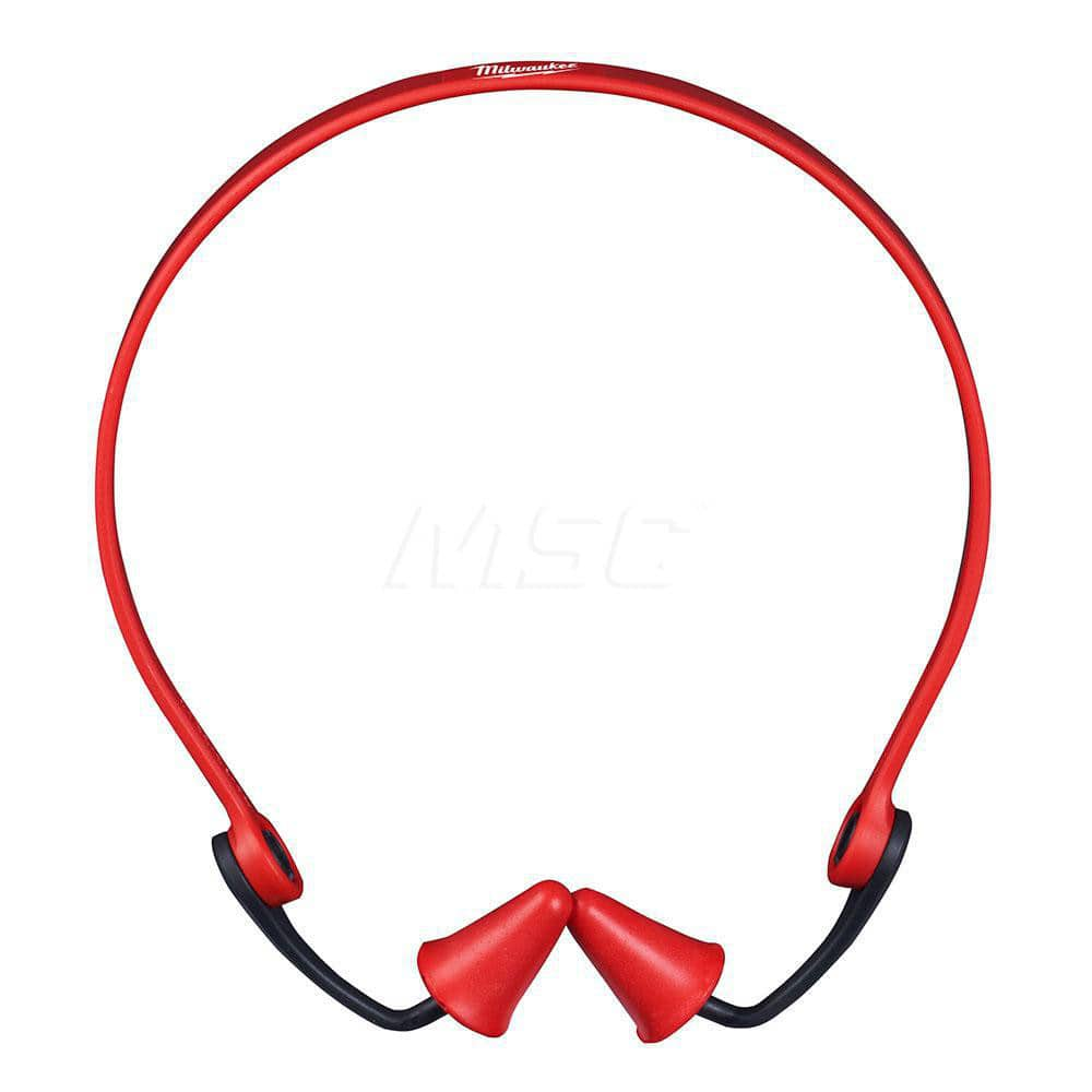 Earplug: 25dB, Foam, Cone, Push-In Stem, Banded Red