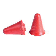 Earplug: 26dB, Foam, Cone, Push-In Stem, Banded Red