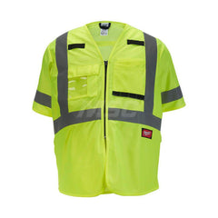 High Visibility Vest: Large & X-Large Yellow, Zipper Closure