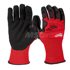 Cut, Puncture & Abrasive-Resistant Gloves: Size XL, ANSI Cut A3, ANSI Puncture 0, Nitrile, Nylon Red, Palm & Fingers Coated, Nitrile Lined, Nylon Back, Smooth Grip, ANSI Abrasion 0