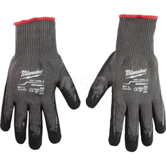 Cut, Puncture & Abrasive-Resistant Gloves: Size L, ANSI Cut A5, ANSI Puncture 0, Nitrile, Nylon Red & Black, Palm & Fingers Coated, Nitrile Lined, Nylon Back, Smooth Grip, ANSI Abrasion 0