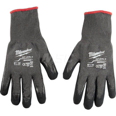 Cut, Puncture & Abrasive-Resistant Gloves: Size M, ANSI Cut A5, ANSI Puncture 0, Nitrile, Nylon Gray, Palm & Fingers Coated, Nitrile Lined, Nylon Back, Smooth Grip, ANSI Abrasion 0