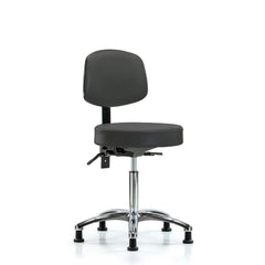 Lab Stool: Vinyl, 25″ Seat Width, 25″ Seat Depth Round Height