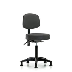 Lab Stool: Vinyl, 25″ Seat Width, 25″ Seat Depth Round Height