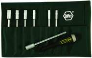 7 Piece - 5; 5.5; 6; 7; 8; 9 & 10mm Interchangeable Metric Nut Driver Blade Set in Canvas Pouch - Benchmark Tooling