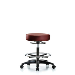 Lab Stool: Vinyl, 25″ Seat Width, 25″ Seat Depth Round Height