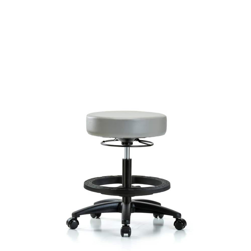 Lab Stool: Vinyl, 25″ Seat Width, 25″ Seat Depth Round Height