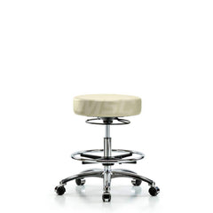 Lab Stool: Vinyl, 25″ Seat Width, 25″ Seat Depth Round Height