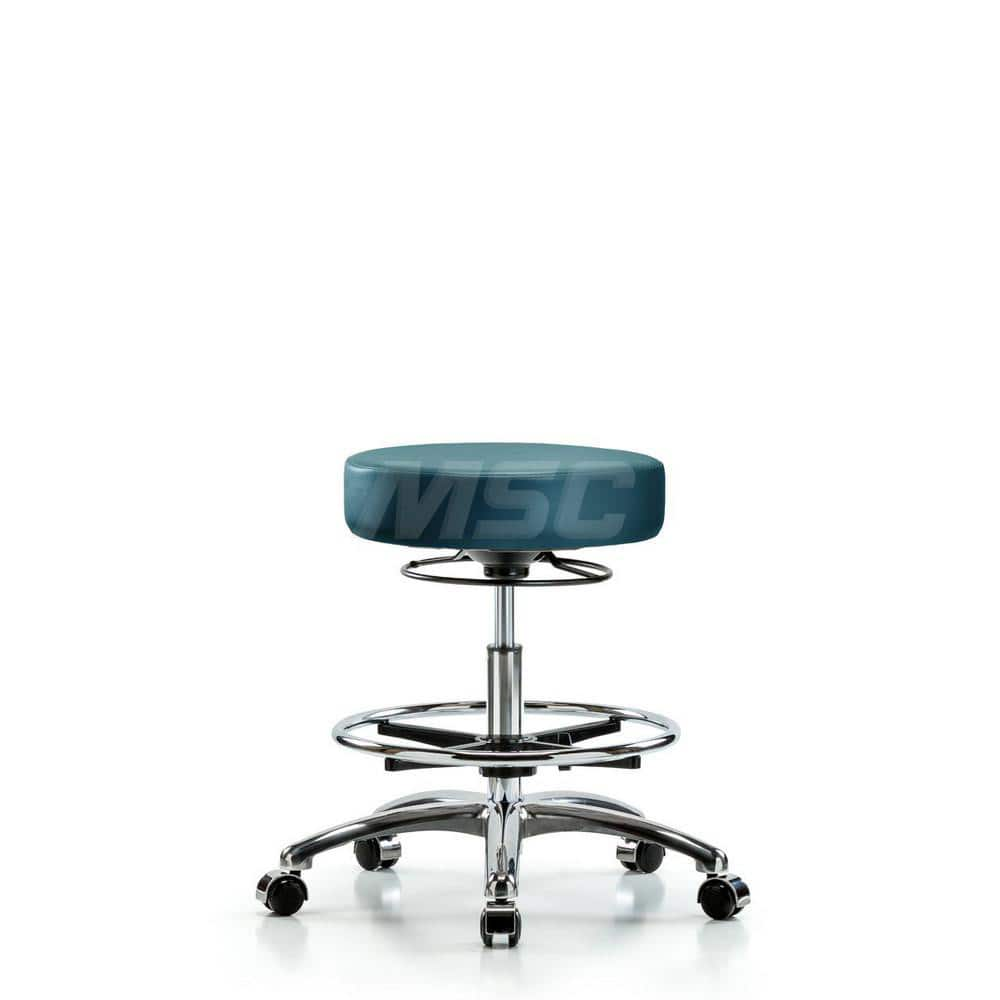 Lab Stool: Vinyl, 25″ Seat Width, 25″ Seat Depth Round Height