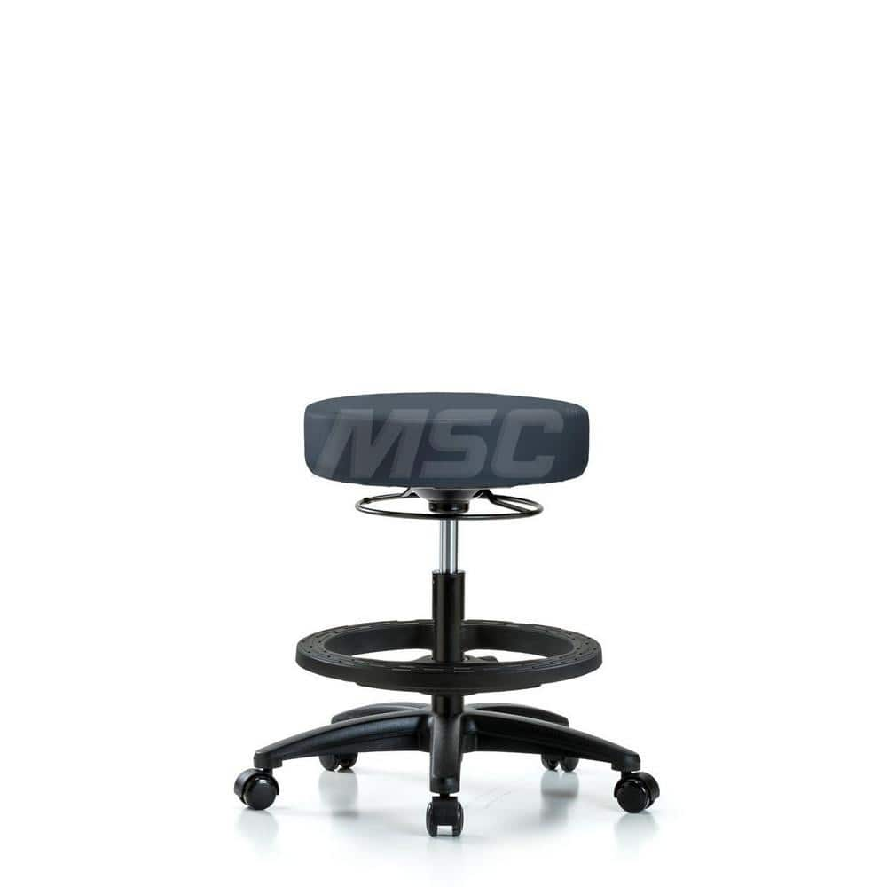 Lab Stool: Vinyl, 25″ Seat Width, 25″ Seat Depth Round Height