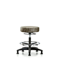 Lab Stool: Vinyl, 25″ Seat Width, 25″ Seat Depth Round Height