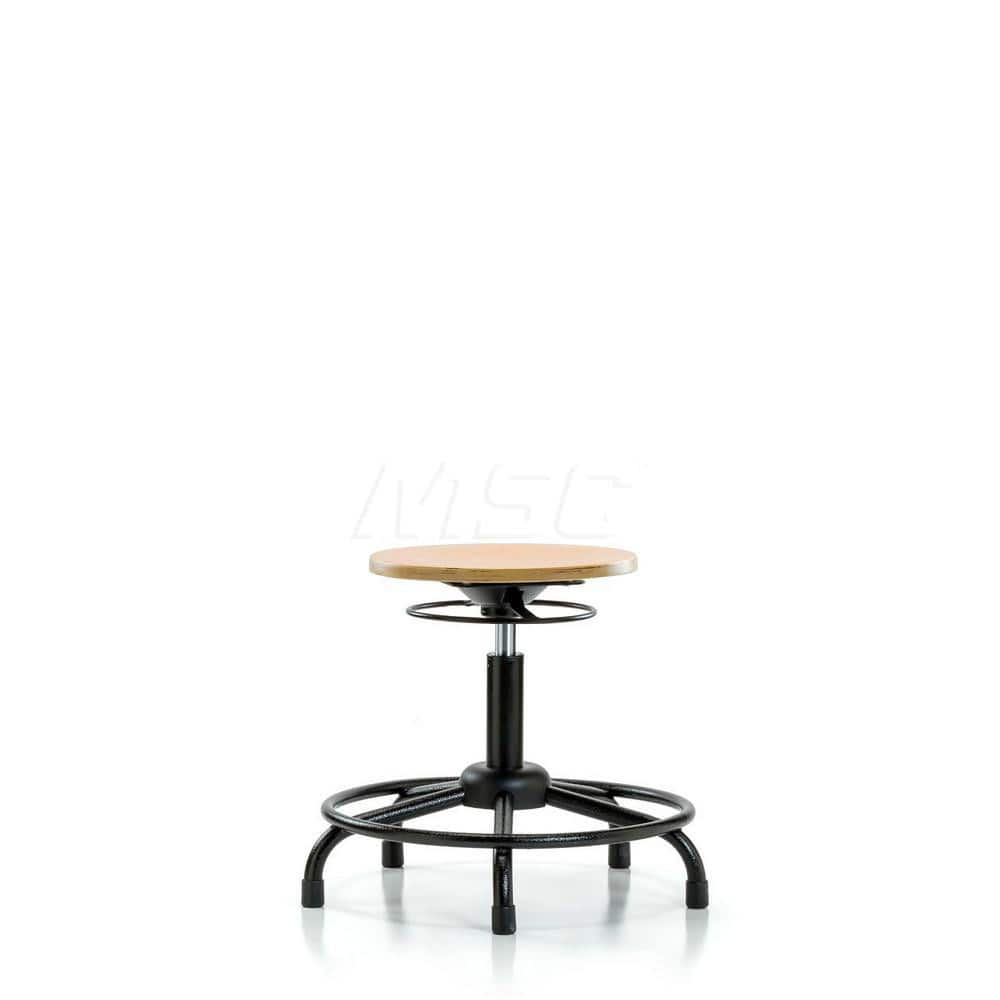 Adjustable Height Swivel Stool: Wood, 25″ Seat Width, 25″ Seat Depth Round Height