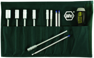 11 Piece - ESD Safe Interchangeable Blade Set - #10895 - Slotted 3.0-6.0; Phillips #0-2 & Inch 3/16-1/2" Nut Drivers In Canvas Pouch - Benchmark Tooling