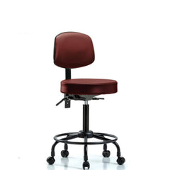 Lab Stool: Vinyl, 25″ Seat Width, 25″ Seat Depth Round Height