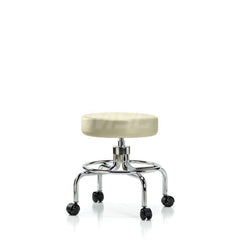 Lab Stool: Vinyl, 25″ Seat Width, 25″ Seat Depth Round Height