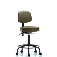 Lab Stool: Vinyl, 25″ Seat Width, 25″ Seat Depth Round Height