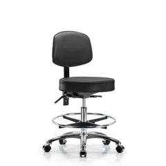 Lab Stool: Vinyl, 25″ Seat Width, 25″ Seat Depth Round Height