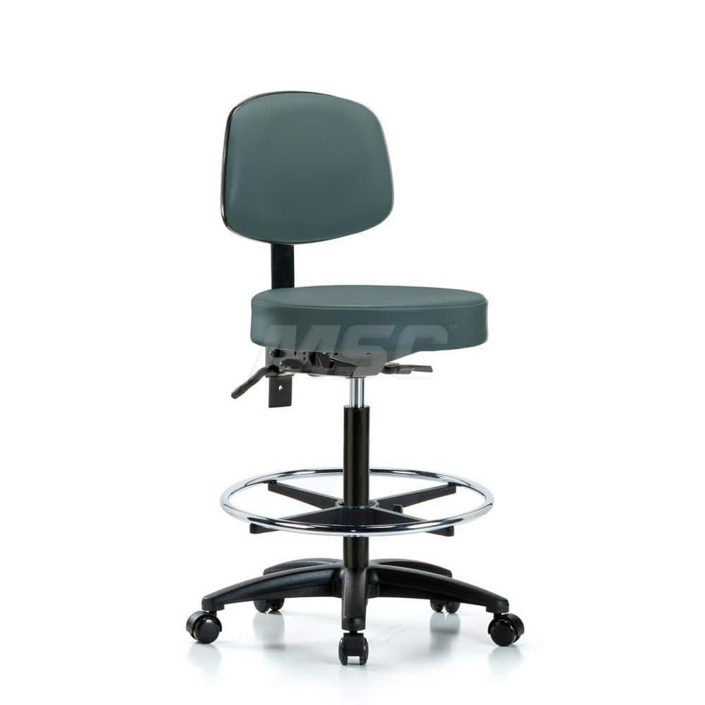 Lab Stool: Vinyl, 25″ Seat Width, 25″ Seat Depth Round Height