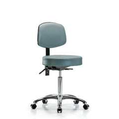 Lab Stool: Vinyl, 25″ Seat Width, 25″ Seat Depth Round Height