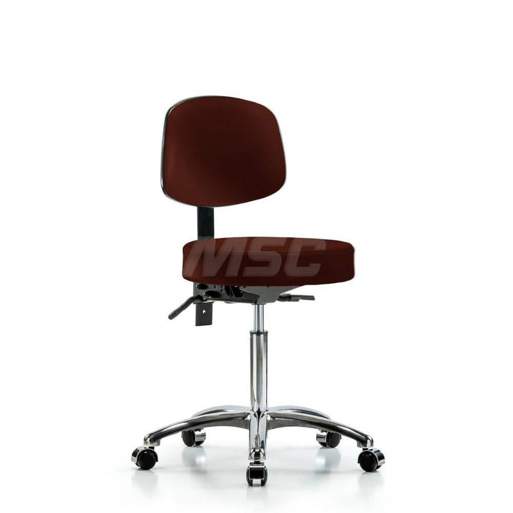 Lab Stool: Vinyl, 25″ Seat Width, 25″ Seat Depth Round Height