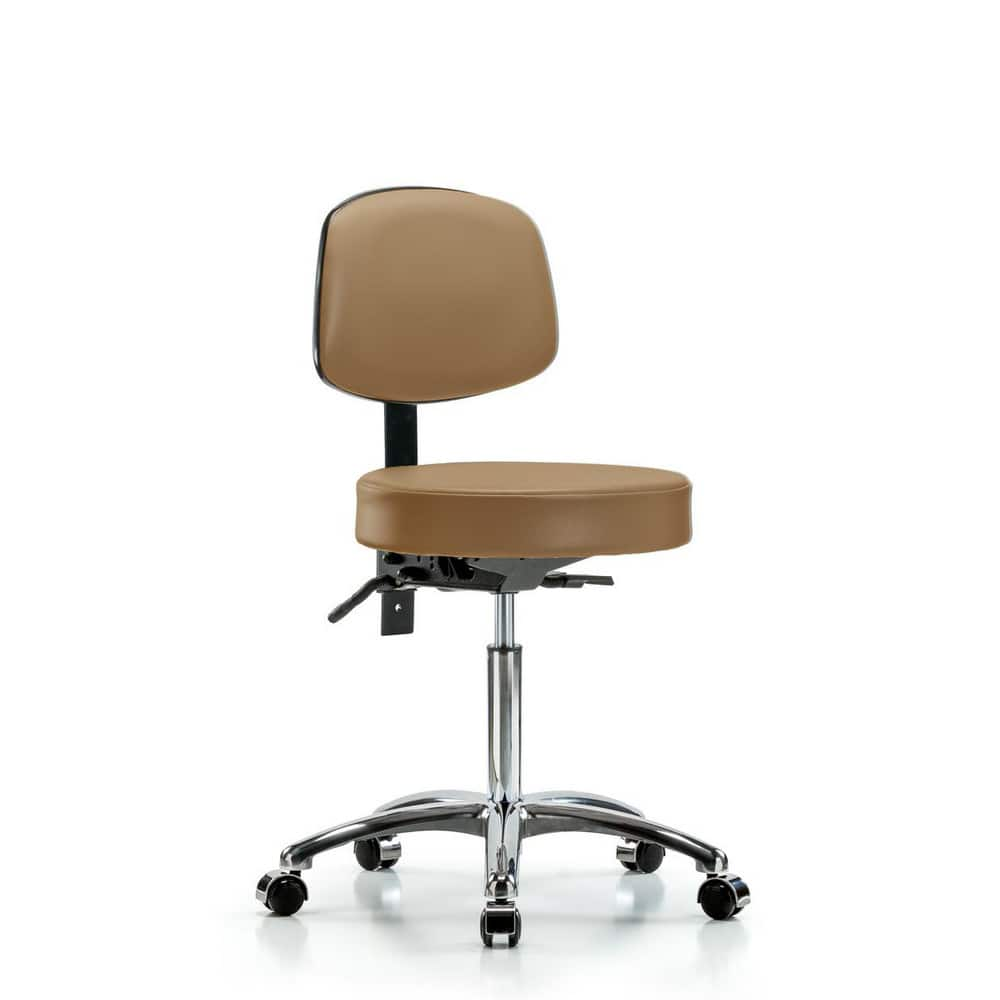 Lab Stool: Vinyl, 25″ Seat Width, 25″ Seat Depth Round Height