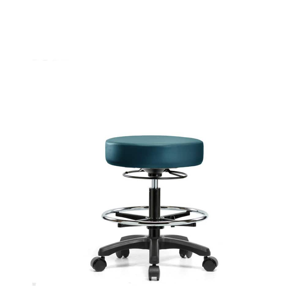 Lab Stool: Vinyl, 25″ Seat Width, 25″ Seat Depth Round Height