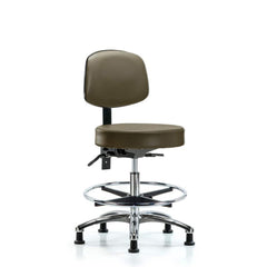 Lab Stool: Vinyl, 25″ Seat Width, 25″ Seat Depth Round Height