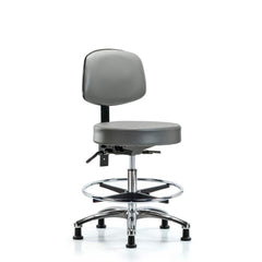 Lab Stool: Vinyl, 25″ Seat Width, 25″ Seat Depth Round Height