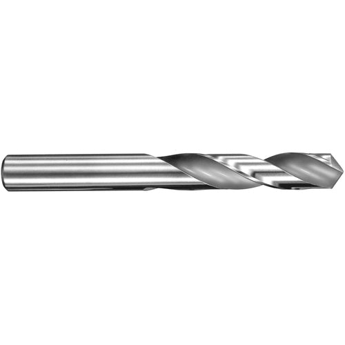 8 mm Dia. × 8 mm Shank × 37 mm Flute Length × 79 mm OAL, 3xD, 145°, Uncoated, 2 Flute, External, Round Solid Carbide Drill - Exact Industrial Supply
