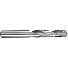 5.1 mm Dia. × 5.1 mm Shank × 26 mm Flute Length × 62 mm OAL, 3xD, 145°, Uncoated, 2 Flute, External, Round Solid Carbide Drill - Exact Industrial Supply