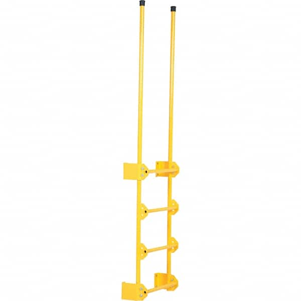 Steel Wall Mounted Ladder: 113-1/2″ High, 6 Steps, 300 lb Capacity 20-7/16″ Base Width