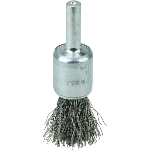 1/2″ Coated Cup Crimped Wire End Brush, .0104″ Steel Fill - Benchmark Tooling