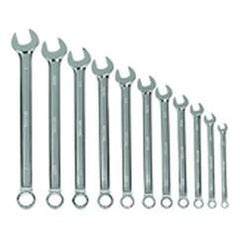 11 Pieces - Chrome - High Polished Wrench Set - 3 /8 - 1" - Benchmark Tooling
