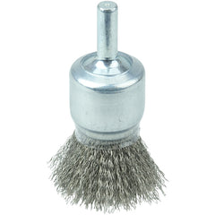 3/4″ Coated Cup Crimped Wire End Brush, .006″ Stainless Steel Fill - Benchmark Tooling