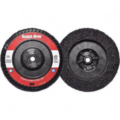 3M - 7" Extra Coarse Grade Silicon Carbide Deburring Disc - 5/8-11 Threaded Center Hole, Quick Change Connection, Purple, 8,600 Max RPM - Benchmark Tooling