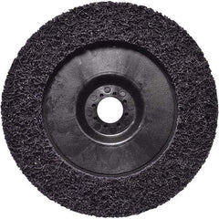 3M - 7" Extra Coarse Grade Silicon Carbide Deburring Disc - 7/8" Center Hole, Quick Change Connection, Purple, 8,600 Max RPM - Benchmark Tooling