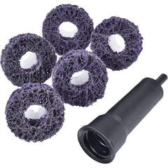3M - 1-1/2" Extra Coarse Grade Silicon Carbide Deburring Disc - 5/8" Center Hole, Quick Change Connection, Purple, 20,000 Max RPM - Benchmark Tooling