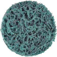3M - 2" Extra Coarse Grade Aluminum Oxide Deburring Disc - Hook & Loop Connection, Green, 18,000 Max RPM - Benchmark Tooling