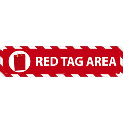 NMC - Adhesive Backed Floor Signs; Message Type: Restroom, Janitorial & Housekeeping ; Graphic Type: Red Tag ; Message or Graphic: Message & Graphic ; Legend: Red Tag Area ; Color: Red; White ; Special Color Properties: No Special Properties - Exact Industrial Supply