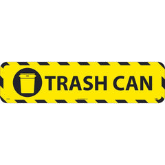 NMC - Adhesive Backed Floor Signs; Message Type: Restroom, Janitorial & Housekeeping ; Graphic Type: Trash Can ; Message or Graphic: Message & Graphic ; Legend: Trash Can ; Color: Black; Yellow ; Special Color Properties: No Special Properties - Exact Industrial Supply