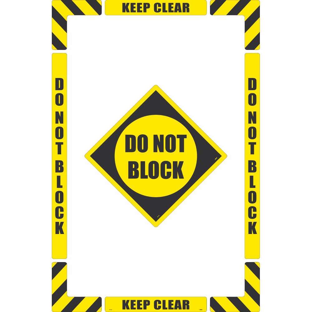 NMC - Adhesive Backed Floor Signs; Message Type: Accident Prevention ; Graphic Type: None ; Message or Graphic: Message Only ; Legend: Do Not Block ; Color: Black; Yellow ; Special Color Properties: No Special Properties - Exact Industrial Supply