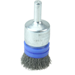 3/4″ Banded Crimped Wire End Brush, .006″ Steel Fill - Benchmark Tooling