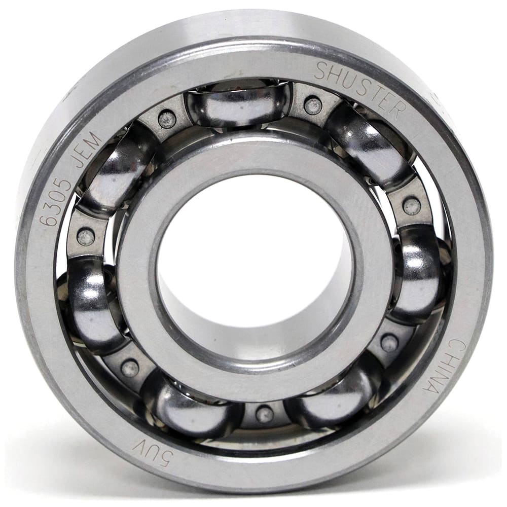 Shuster - 6305 JEM, 25mm Bore Diam, 62mm OD, Open Deep Groove Radial Ball Bearing - Exact Industrial Supply