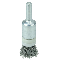 1/2″ Banded Crimped Wire End Brush, .006″ Stainless Steel Fill - Benchmark Tooling