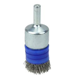 3/4″ Banded Crimped Wire End Brush, .0104″ Stainless Steel Fill - Benchmark Tooling