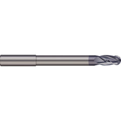 Micro 100 - 1/2" Diam, 1" LOC, 4 Flute Solid Carbide Ball End Mill - Exact Industrial Supply