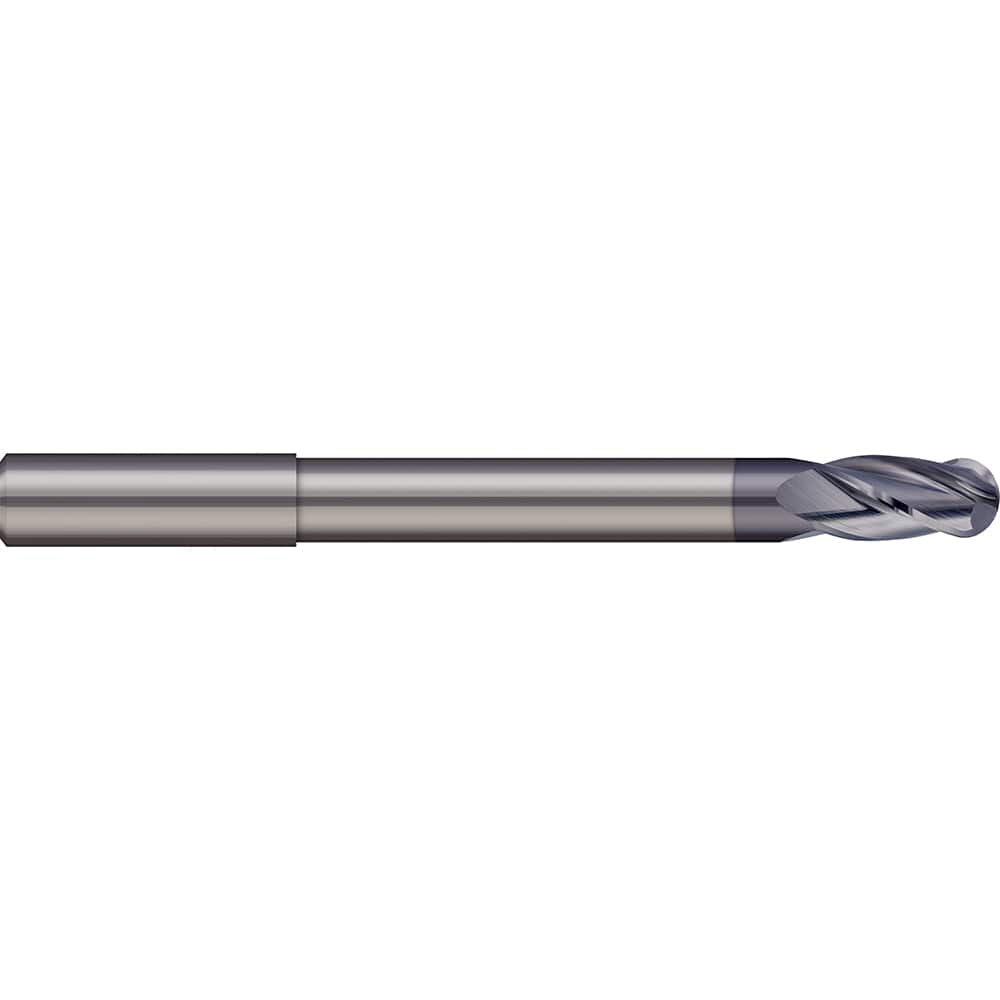 Micro 100 - Ball End Mills; Mill Diameter (mm): 1.00 ; Mill Diameter (Decimal Inch): 0.0394 ; Number of Flutes: 2 ; Length of Cut (mm): 1.3000 ; Length of Cut (Decimal Inch): 0.0512 ; Material: Solid Carbide - Exact Industrial Supply